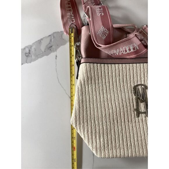 NWOT Steve Madden Bmayor Hobo Crossbody Should Bag Cream/Pink - Picture 8 of 12